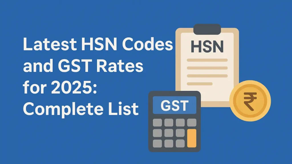 Latest HSN Codes and GST Rates for 2025: Complete List
